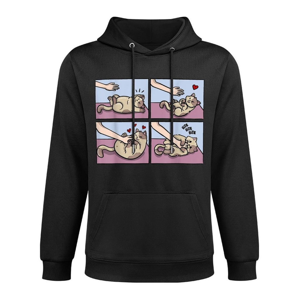 Bite Belly Rub Pet Owner Kitten Lover Cute Fluffy Cat for Men Women Kids Versatile Streetwear Hoodie