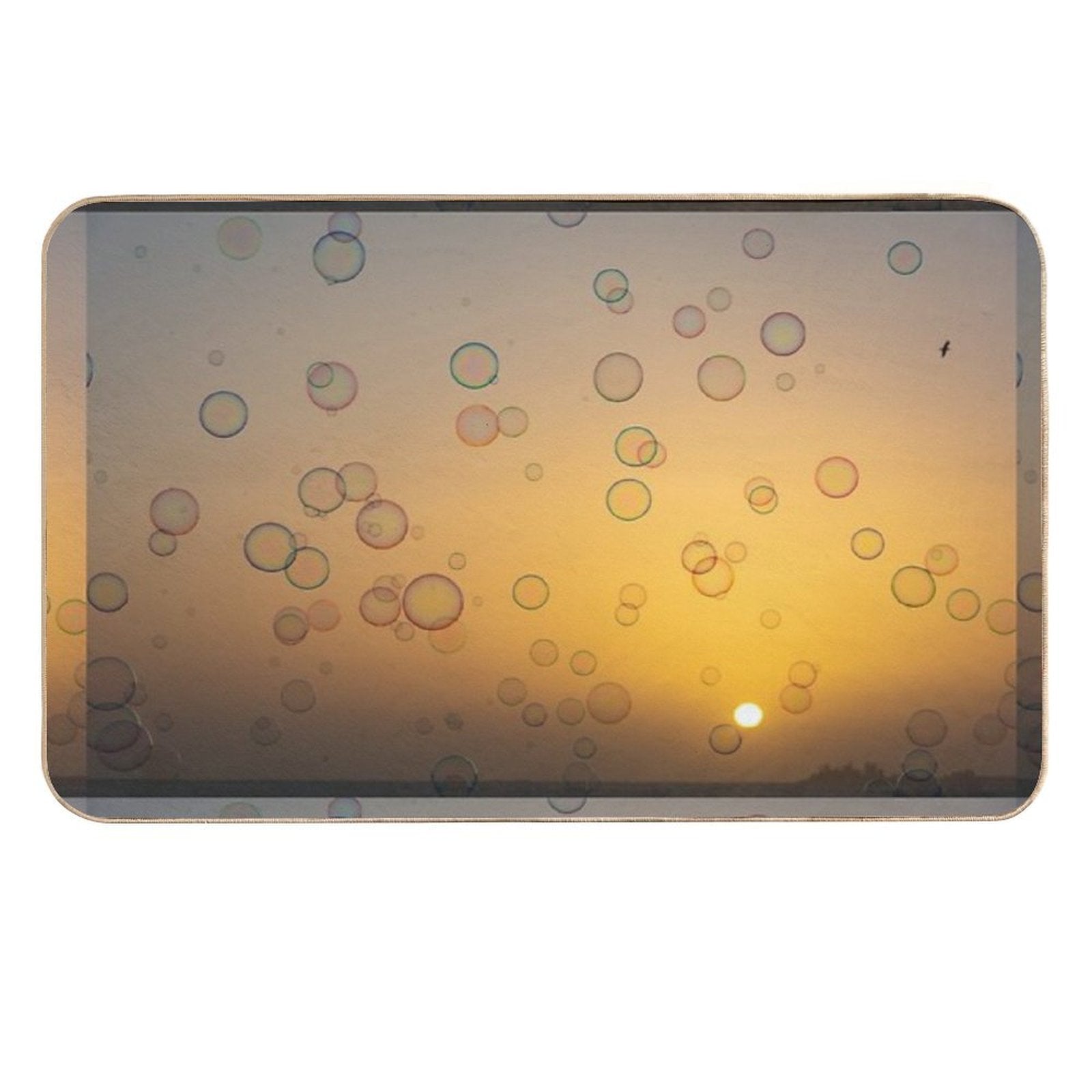 Soap Bubbles at Sunset  Stain-Proof Bath Mat