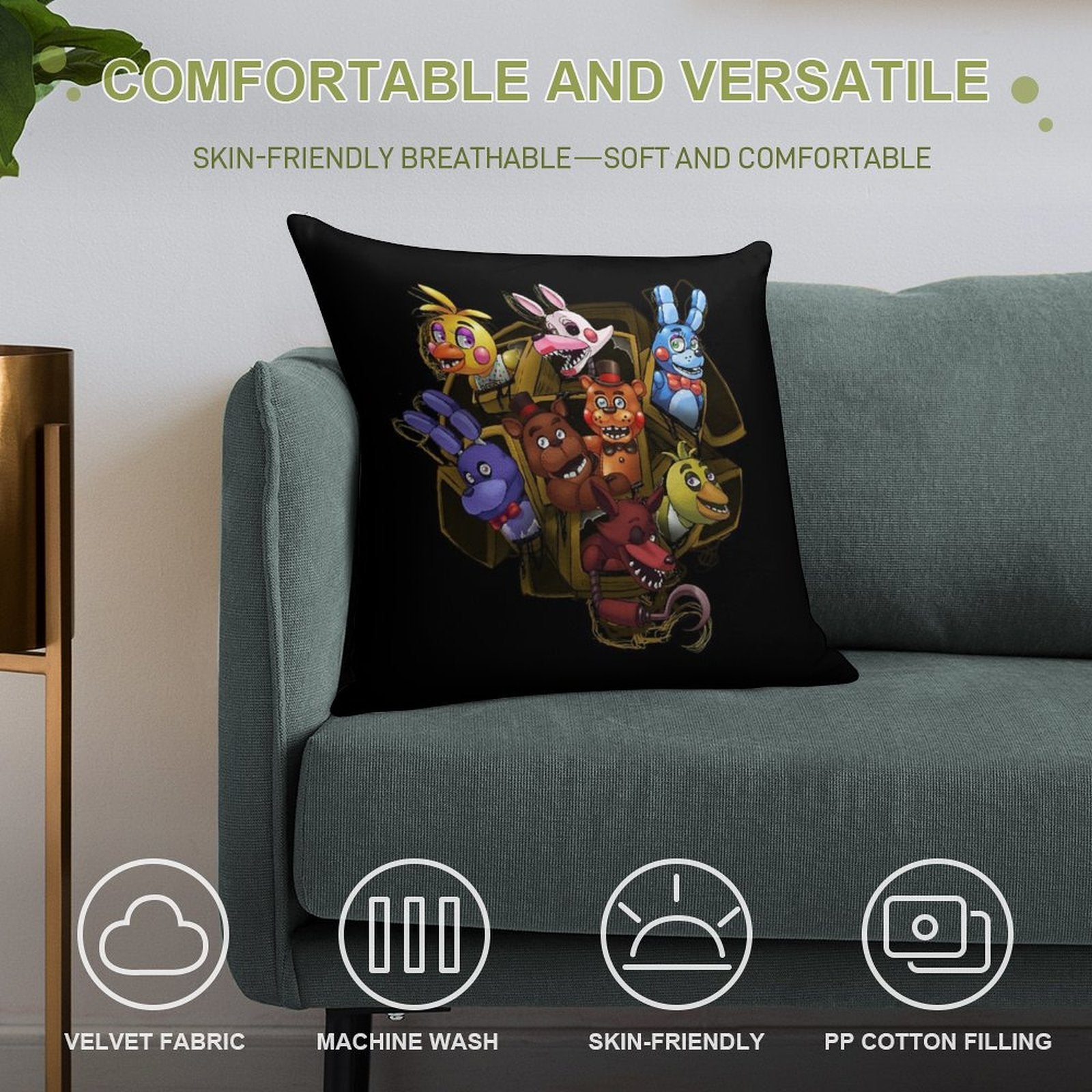 Five Nights at Freddy's 2 Soft Style Accent Throw Pillow