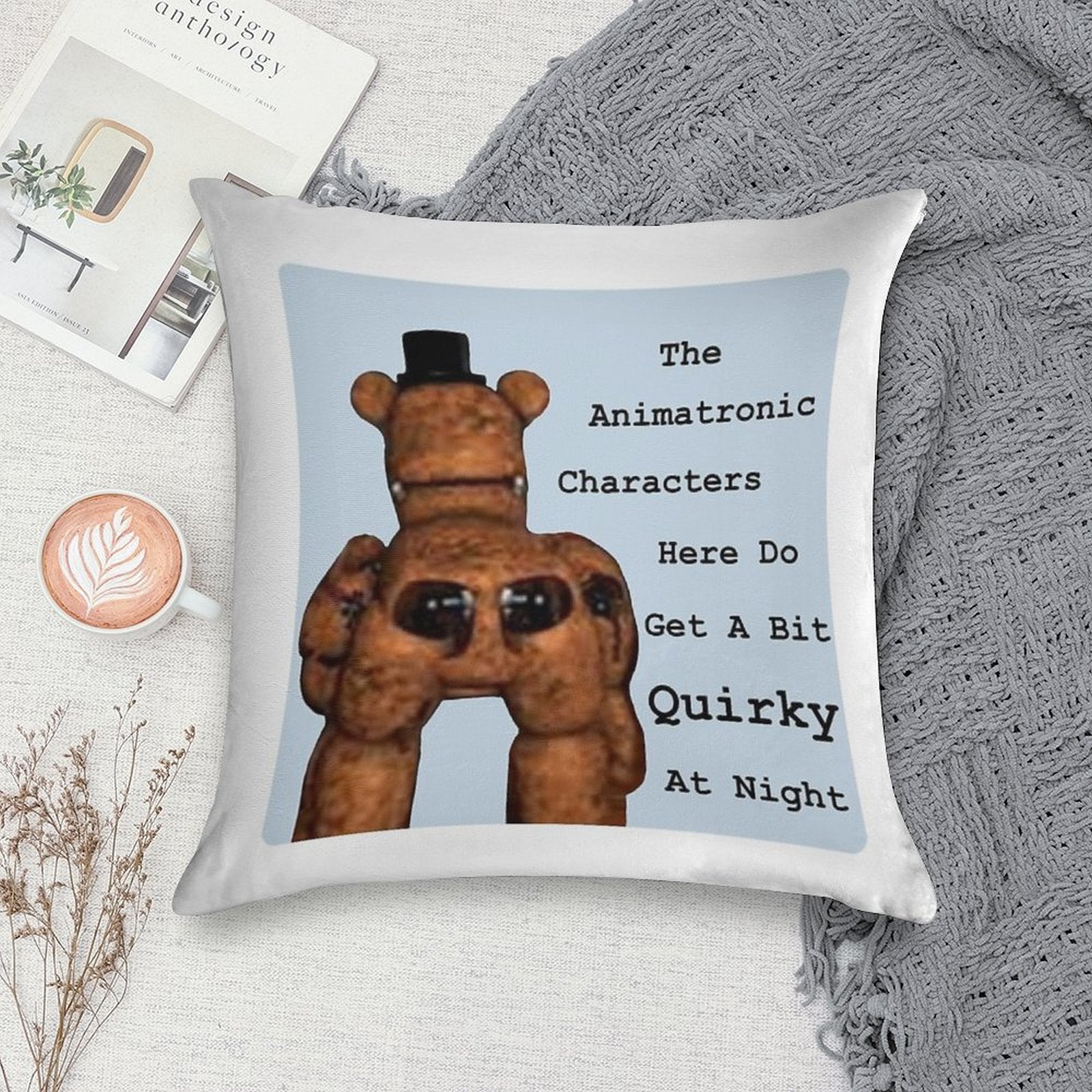Quirky Animatronics Soft Skin-Friendly Throw Pillow