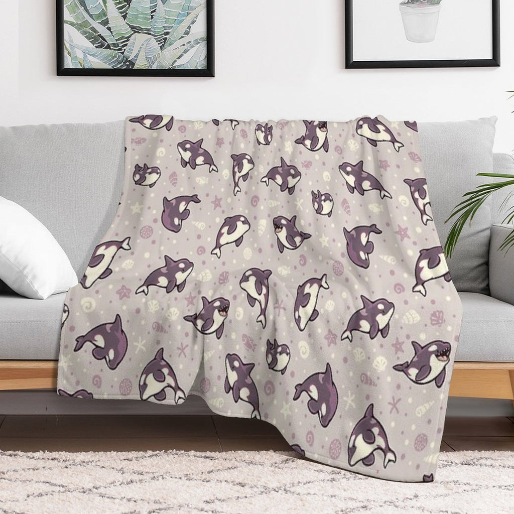 Jelly Bean Orcas Gift-ready Throw Blanket