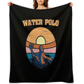 Water Polo Swim Sport Retro Water Polo Sustainable Throw Blanket