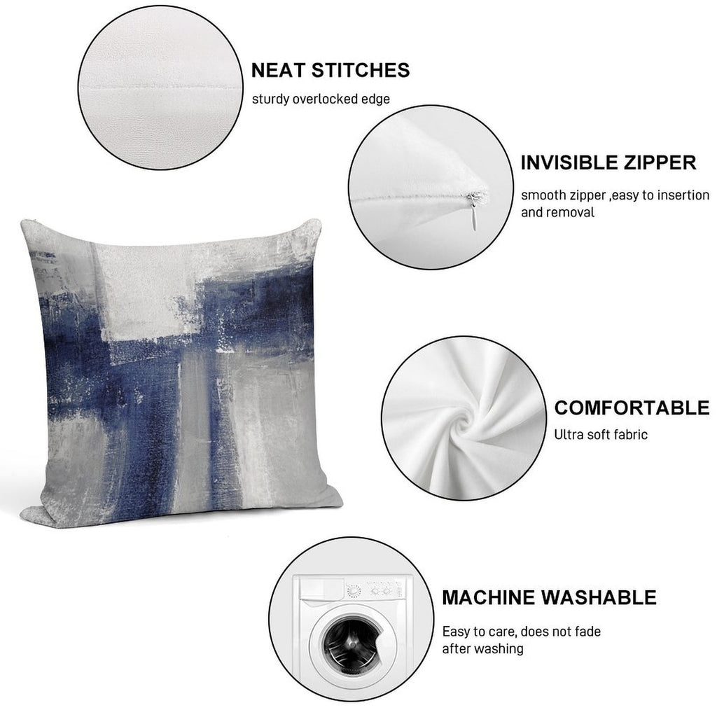 Classic Blue Abstract Soft Ultra-Soft Texture Throw Pillow