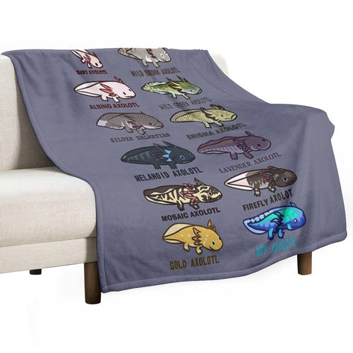 Axolotl Morphs And Colors Lightweight Throw Blanket