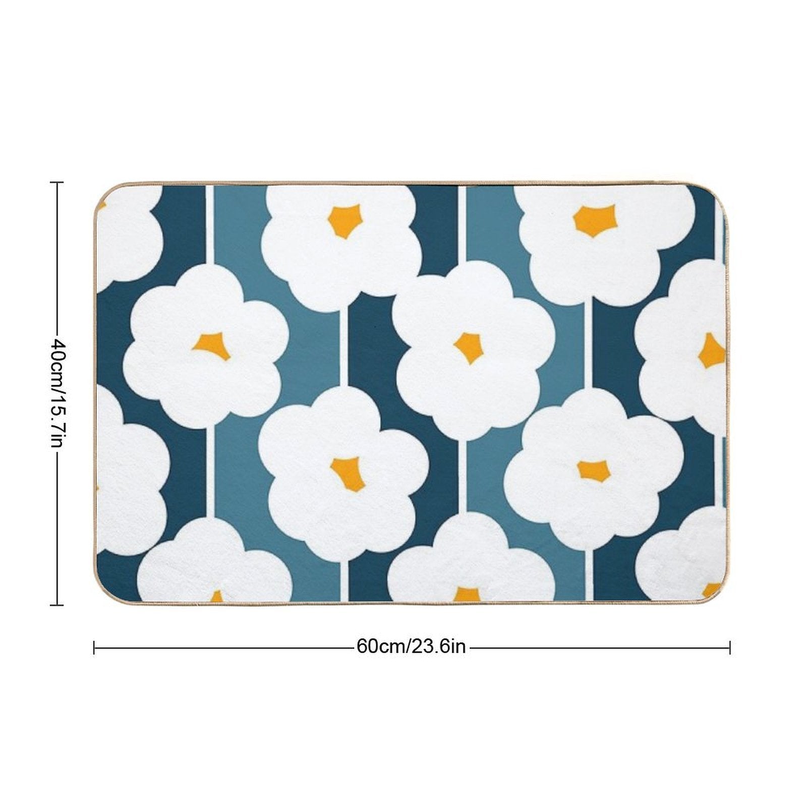 Joyful Abstract Floral Daisies Pattern  Eco-Friendly Bath Mat