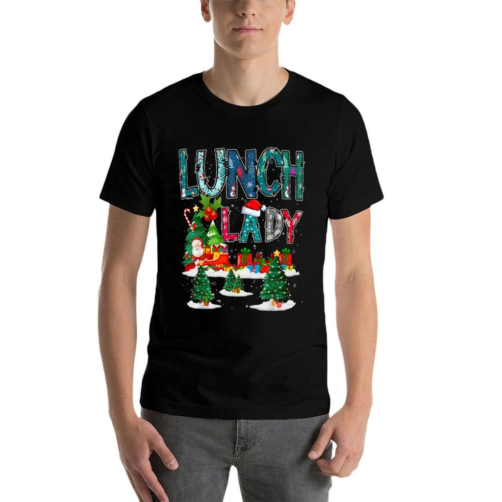Lunch Lady Santa Claus Christmas Tree Ornaments Xmas Holiday  Stretchy T-Shirt