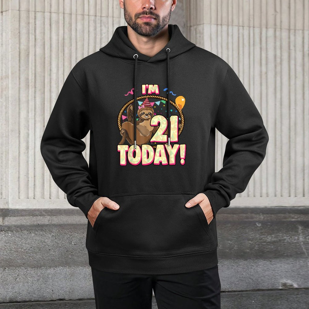 21st Birthday Sloth Party Lazy 21 Twenty One Women All-Day Comfort Hoodie