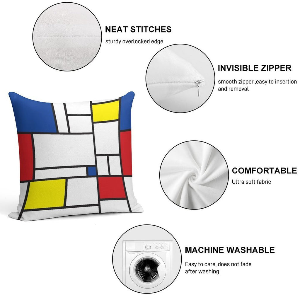 Mondrian Minimalist De Stijl Modern Art II © Fatfatin Soft Warmth Comfort Throw Pillow