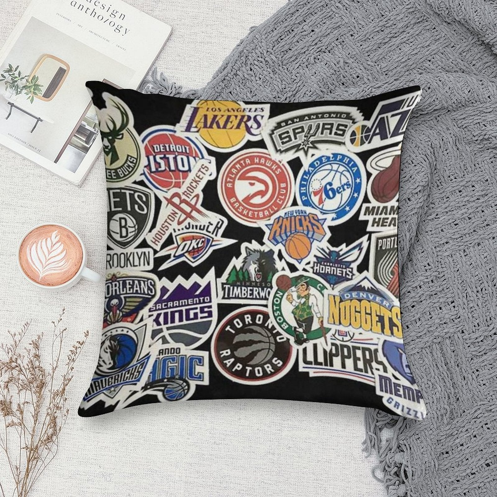 NBA All Teams Soft Home Decor Throw Pillow