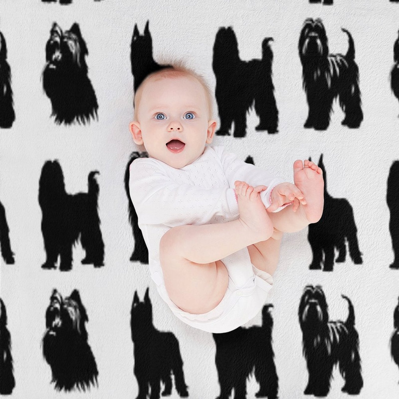 Briard Black Silhouettes Multi-functional Throw Blanket