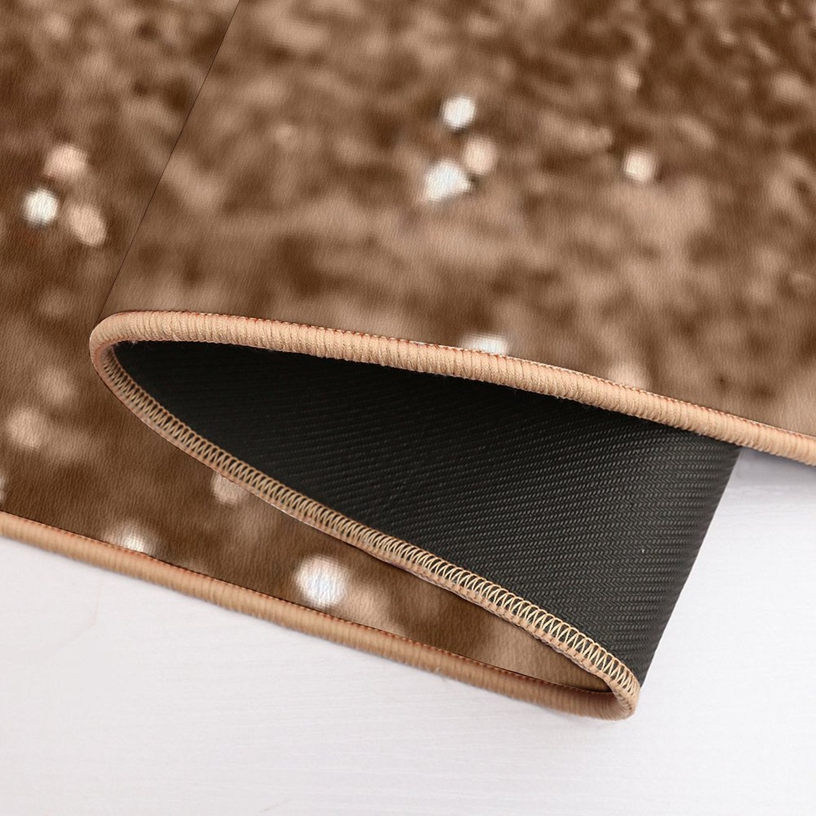 Gold Brown Glam #2 (Photo of Glitter Only - Not Reflective)  Repositionable Bath Mat