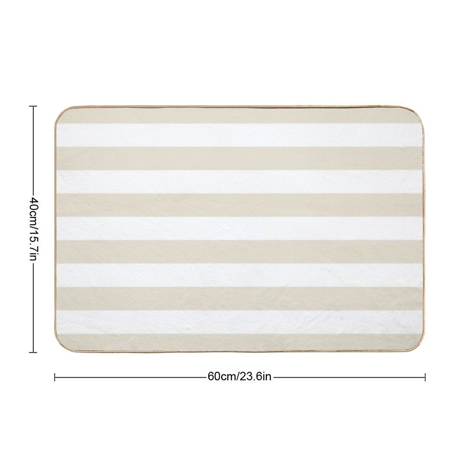 Beige And White Horizontal Stripe Pattern - Hue Coordinates WPantone Baby's Breath 11-0202 2022 Trending Color Durable Bath Mat