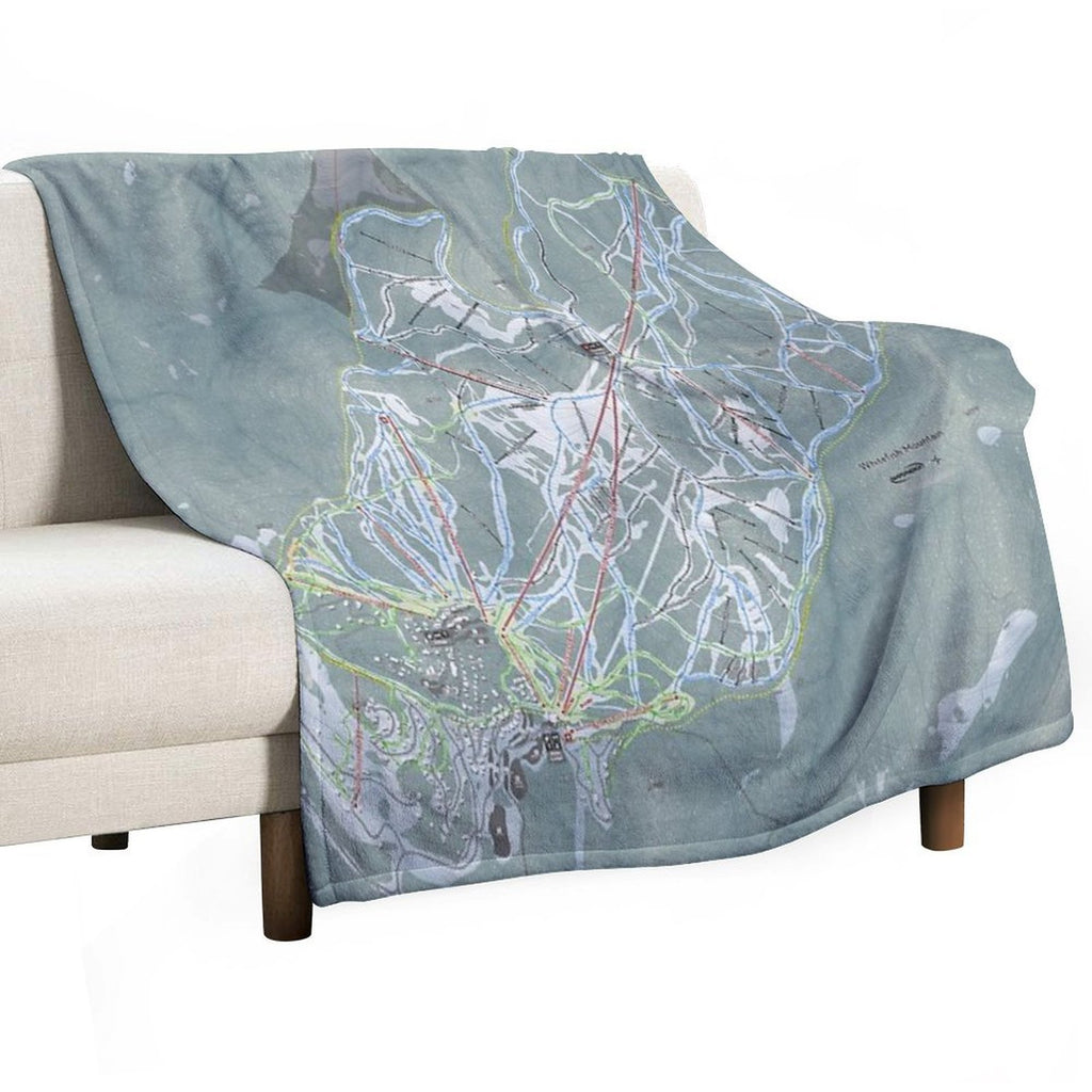 Whitefish Mountain Resort Trail Map Travel-friendly Throw Blanket