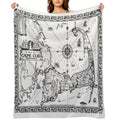 Vintage Map of Cape Cod BW All-season Throw Blanket