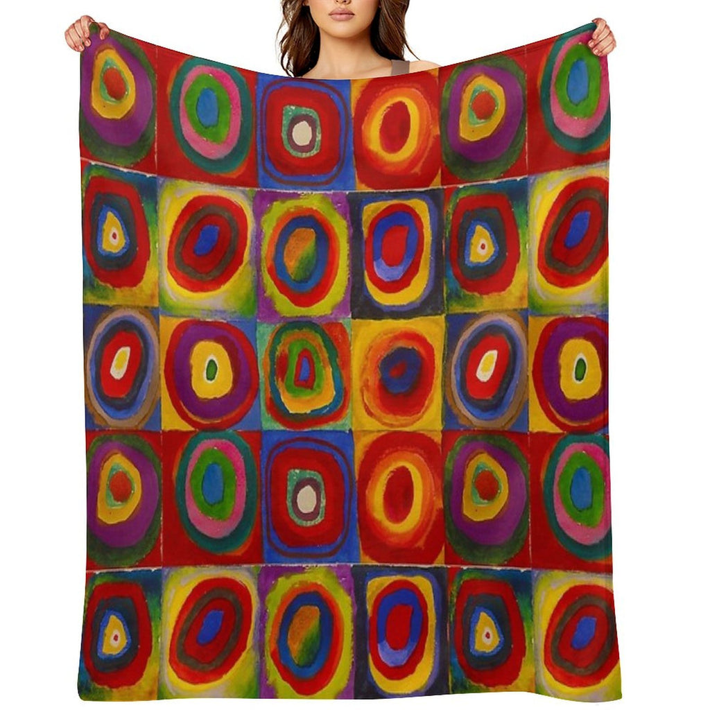 KANDINSKY HD - Color Study Squares Art Painting Wrinkle-free Throw Blanket