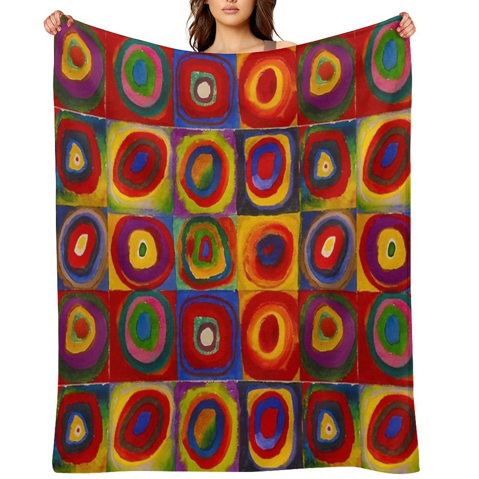 KANDINSKY HD - Color Study Squares Art Painting Wrinkle-free Throw Blanket