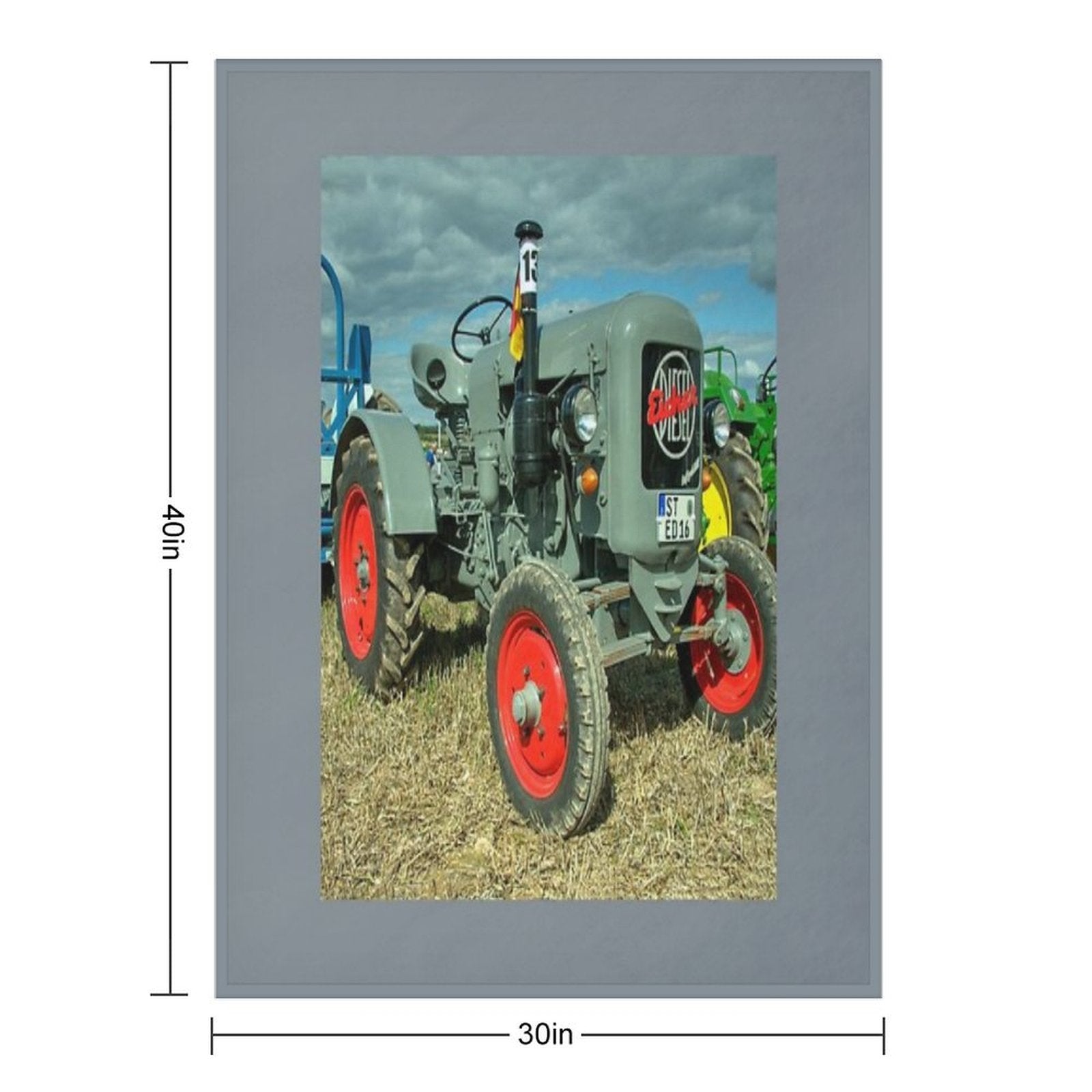 Eicher Diesel Tractor Machine-washable Throw Blanket
