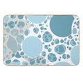 Blue And White Circular Spotted Illustration  Fade-Resistant Bath Mat
