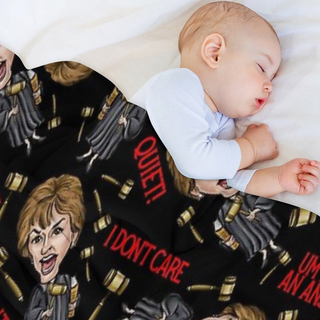 Black  Judge Judy Print Eco-conscious Throw Blanket