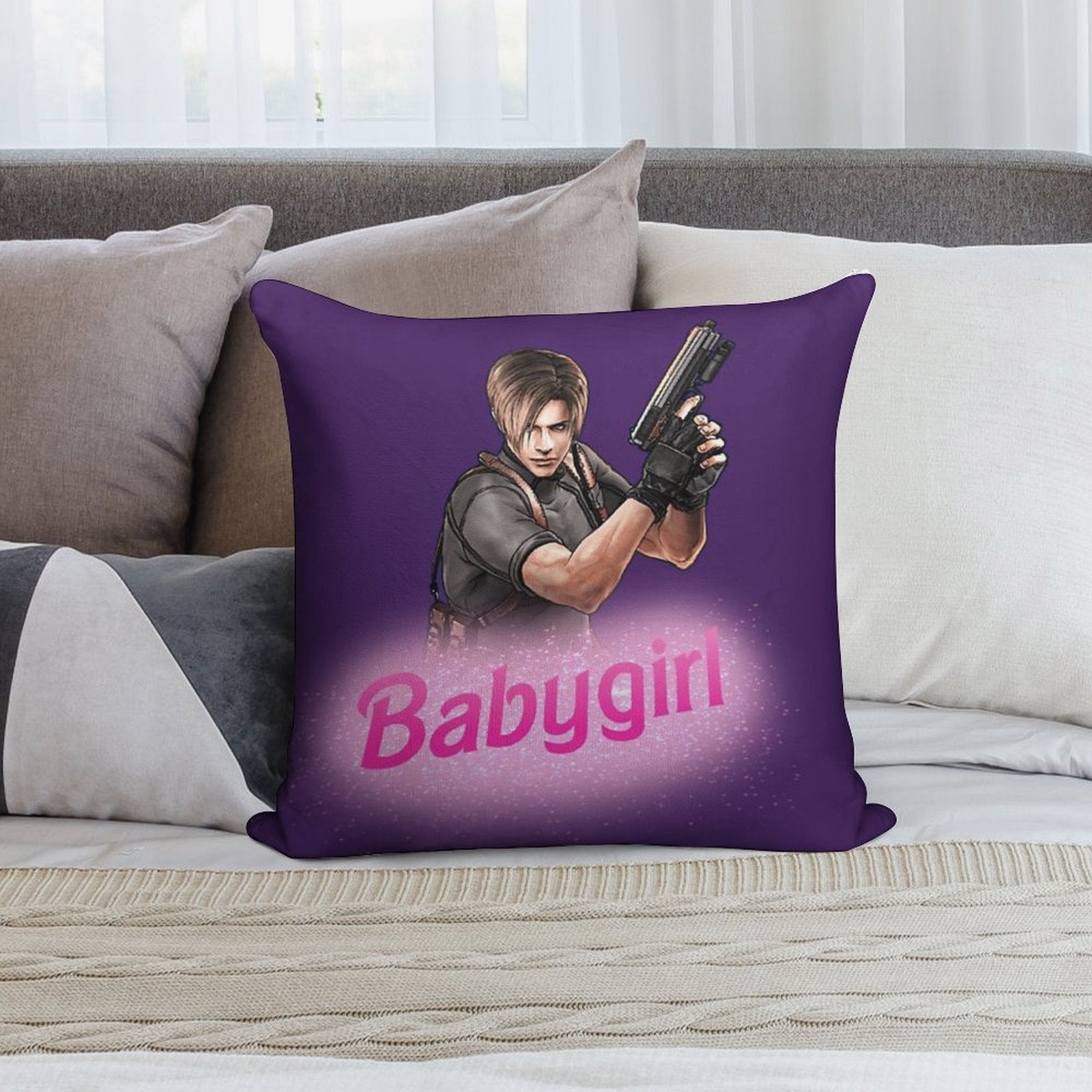 Leon Kennedy Babygirl Soft Anti-Pilling Throw Pillow