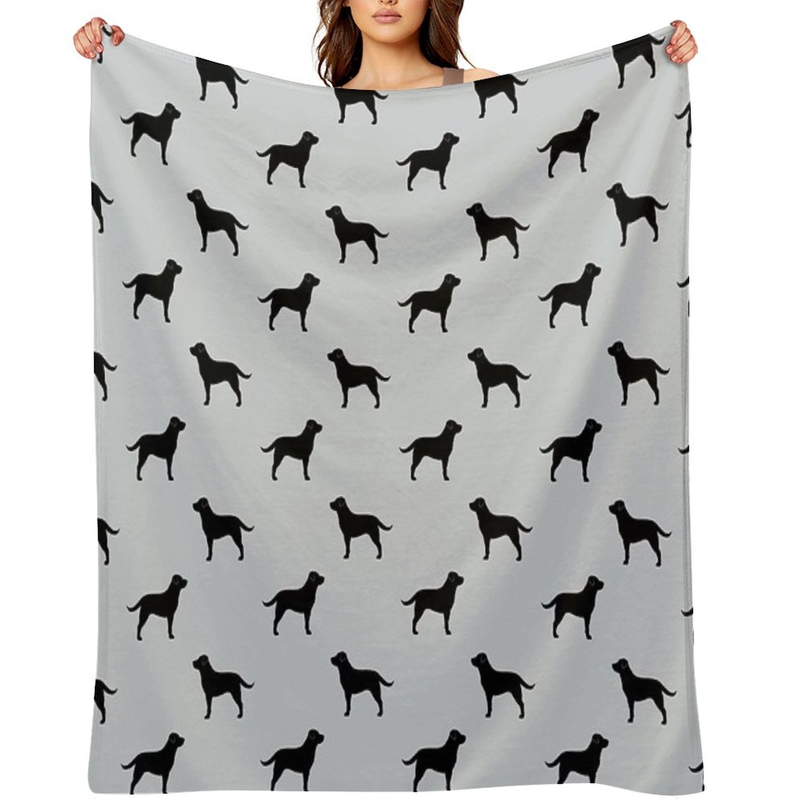 Black Labrador Retriever Silhouette(s) All-season Throw Blanket