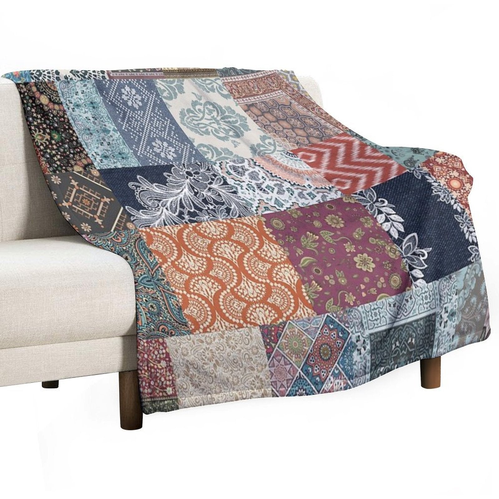 Boho Gypsy Patchwork Multi-functional Throw Blanket