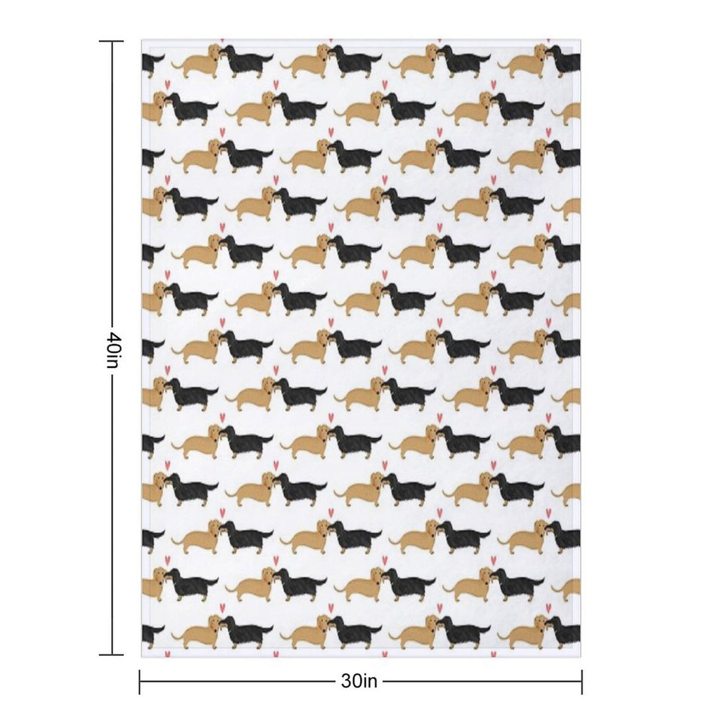 Dachshunds Love Dogs with Heart Cute Wiener Dogs All-season Throw Blanket