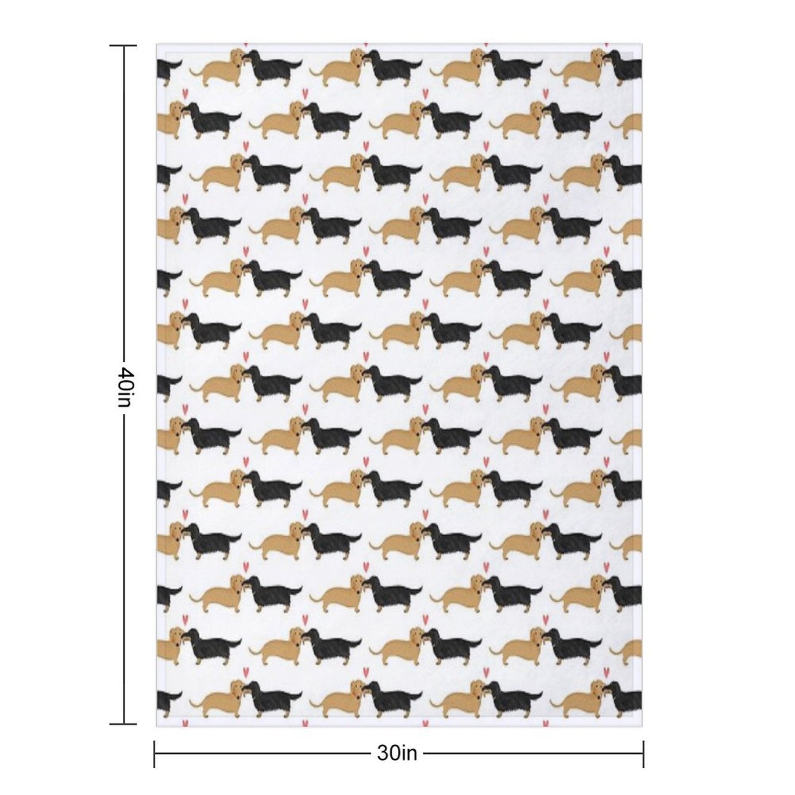 Dachshunds Love Dogs with Heart Cute Wiener Dogs All-season Throw Blanket