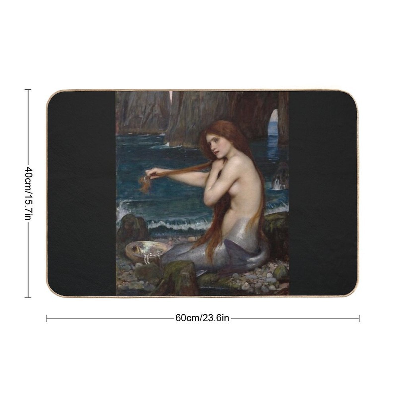 The Mermaid - John William Waterhouse  Slip-Resistant Bath Mat