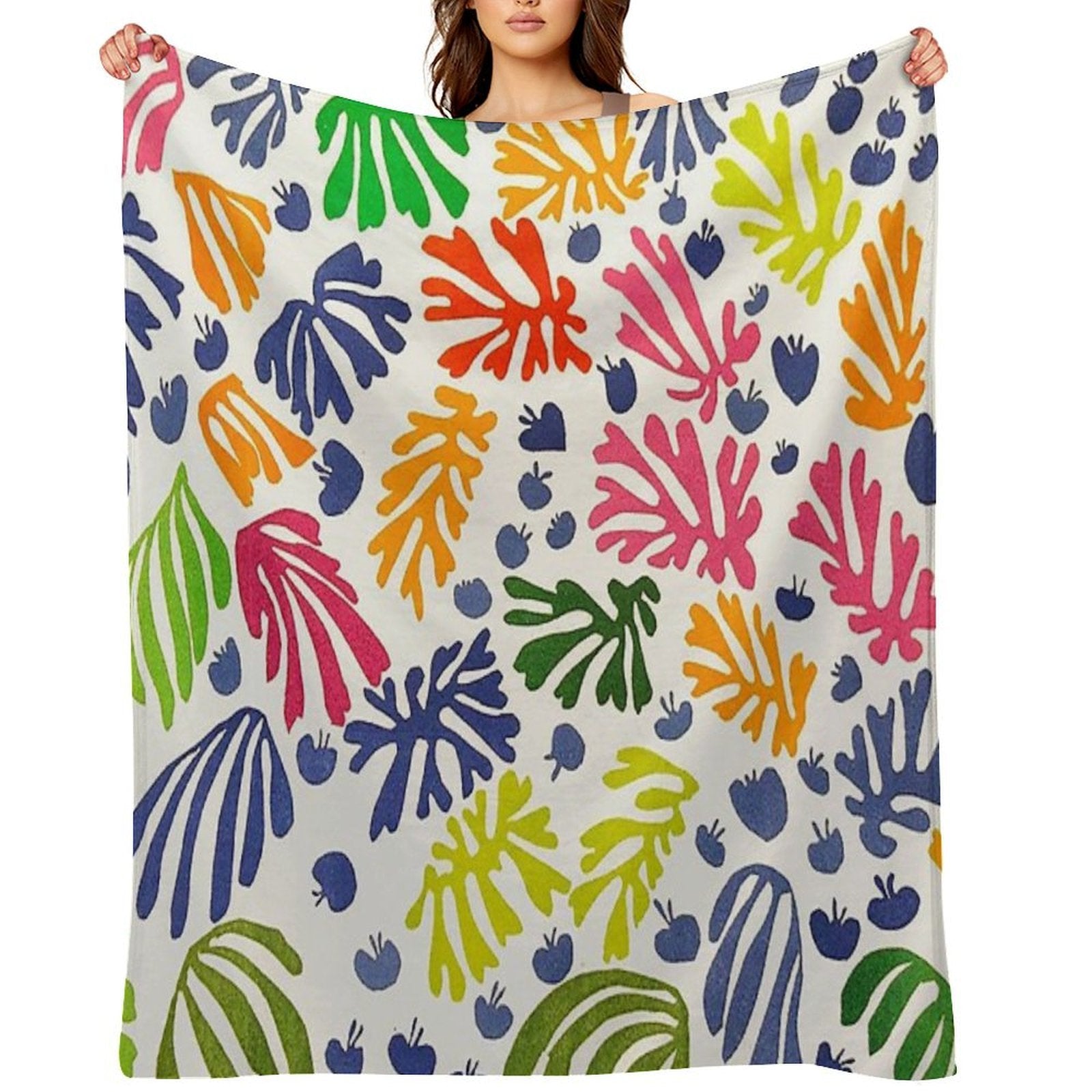 Matisse Floral Pattern Wrinkle-free Throw Blanket