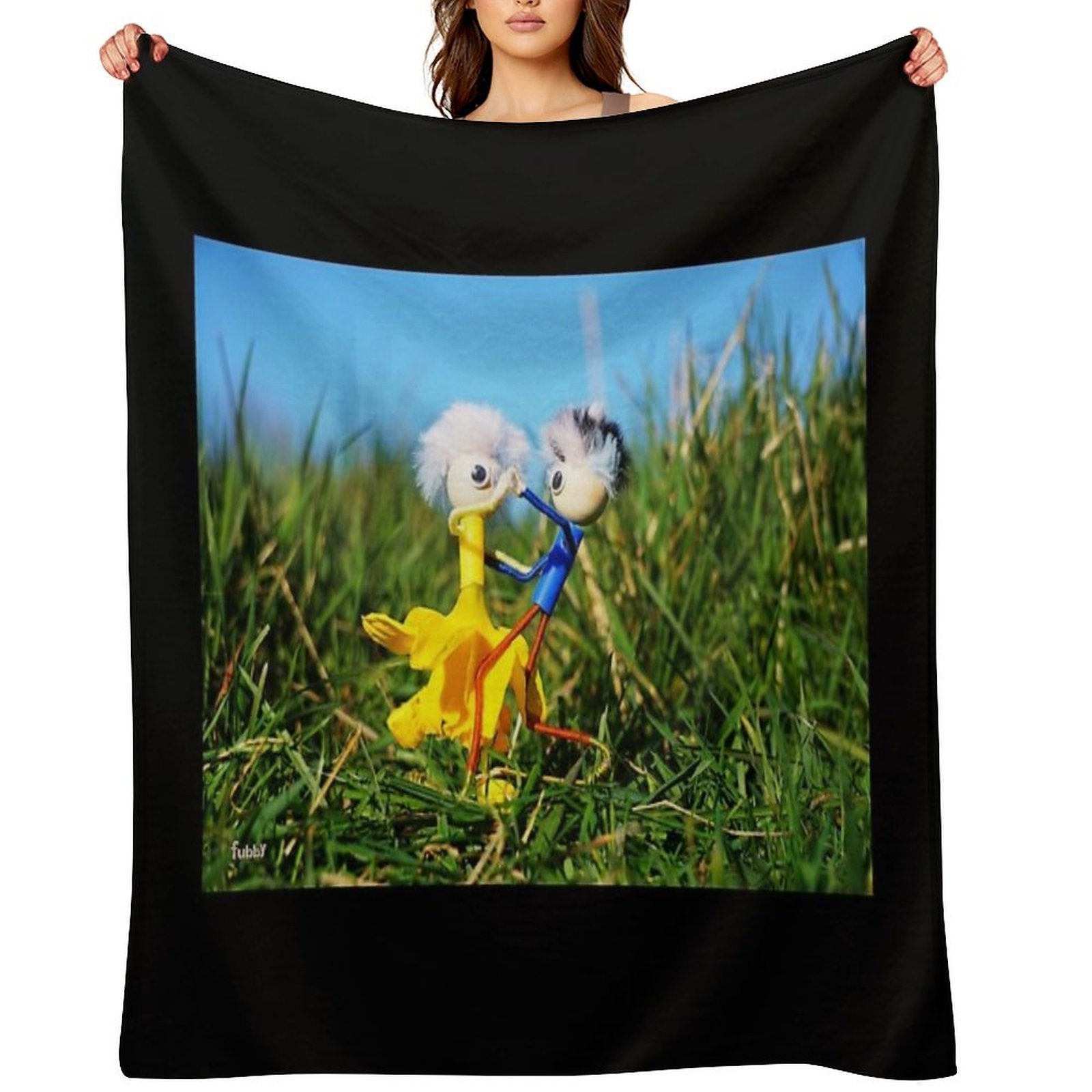 Graceful Dancing Active Fubby Doll Couple. Shrink-resistant Throw Blanket