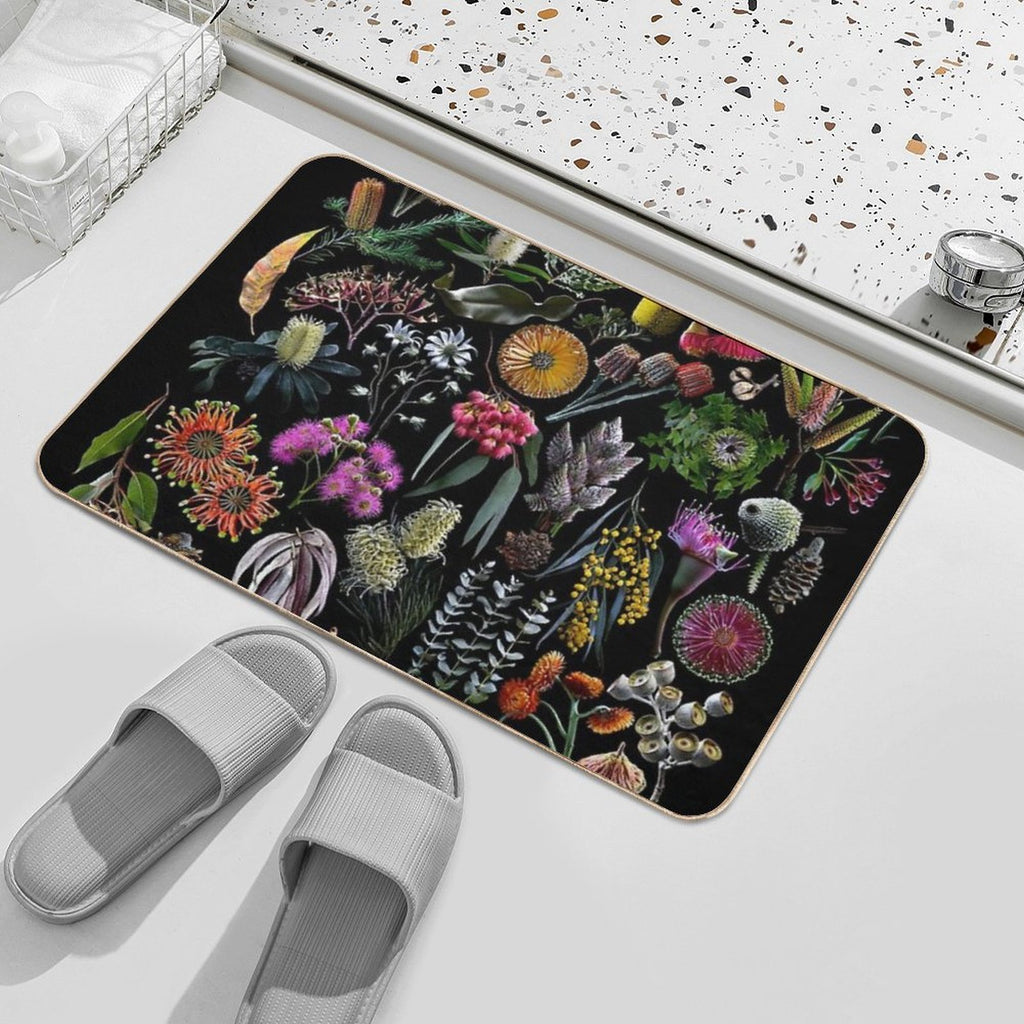 Wildflowers of Australia Photo Collage  Stain-Proof Bath Mat