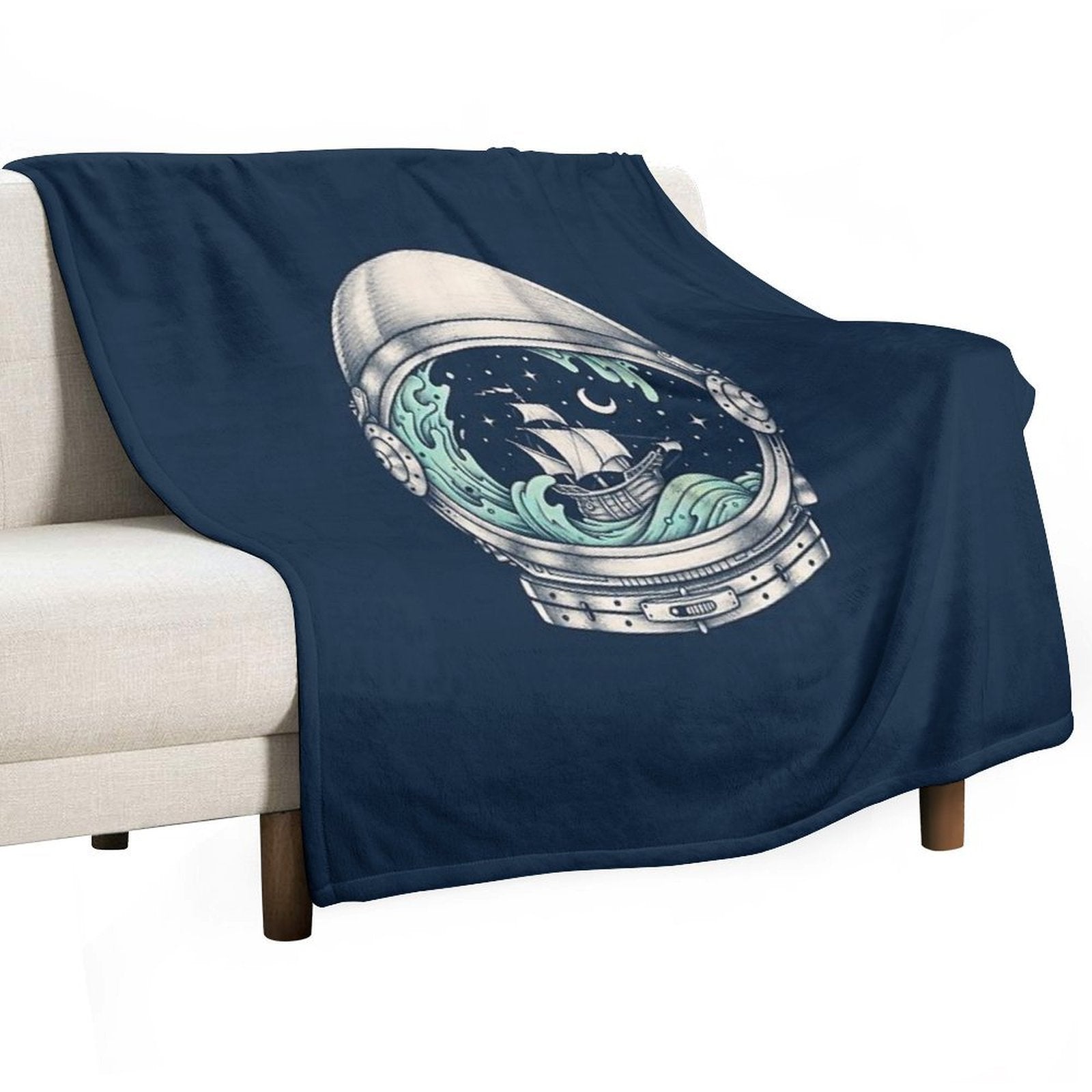 Spaceship Wrinkle-free Throw Blanket