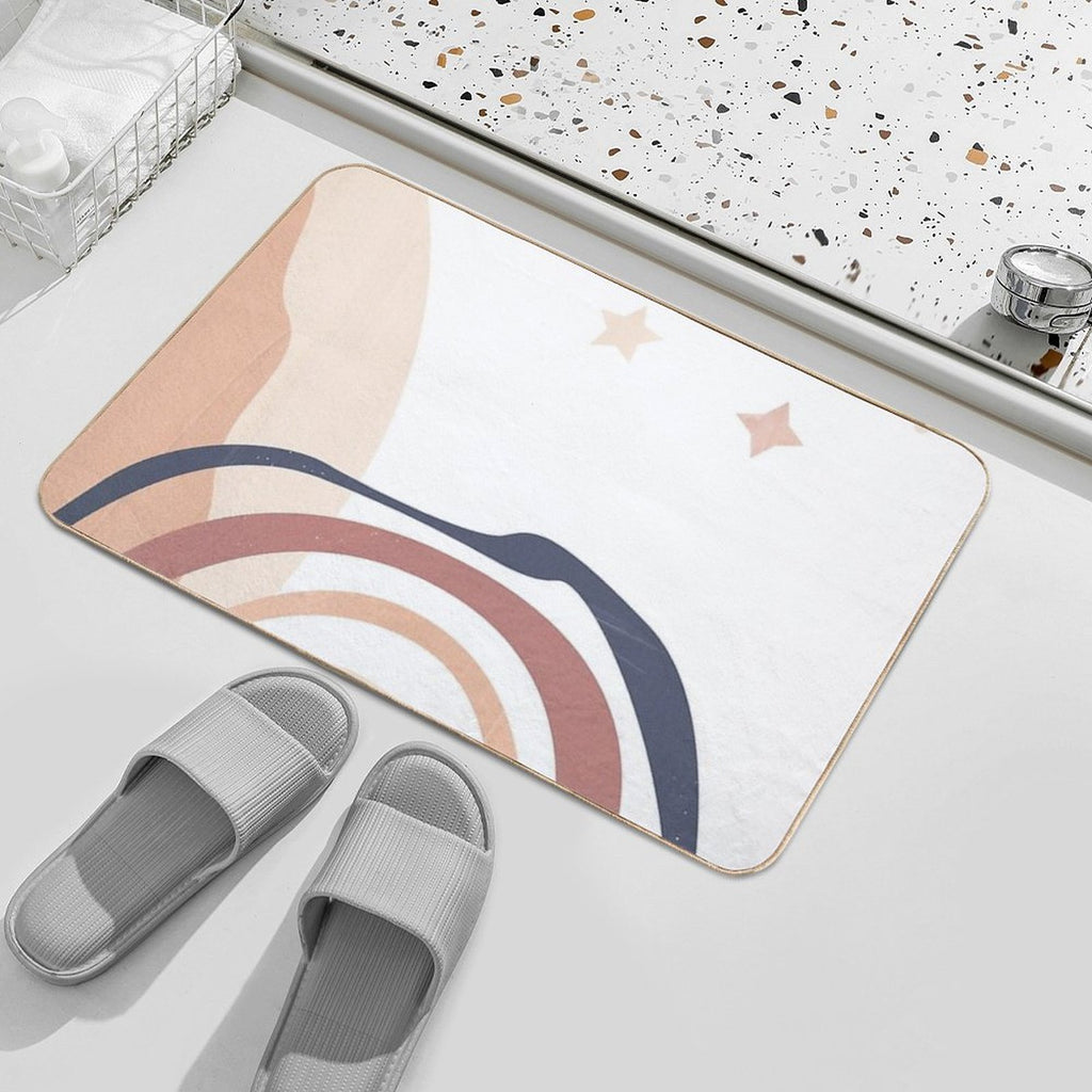 Mountain Haze 2 - Landscape Line Art Abstract Simple Lines  Easy To Clean Bath Mat