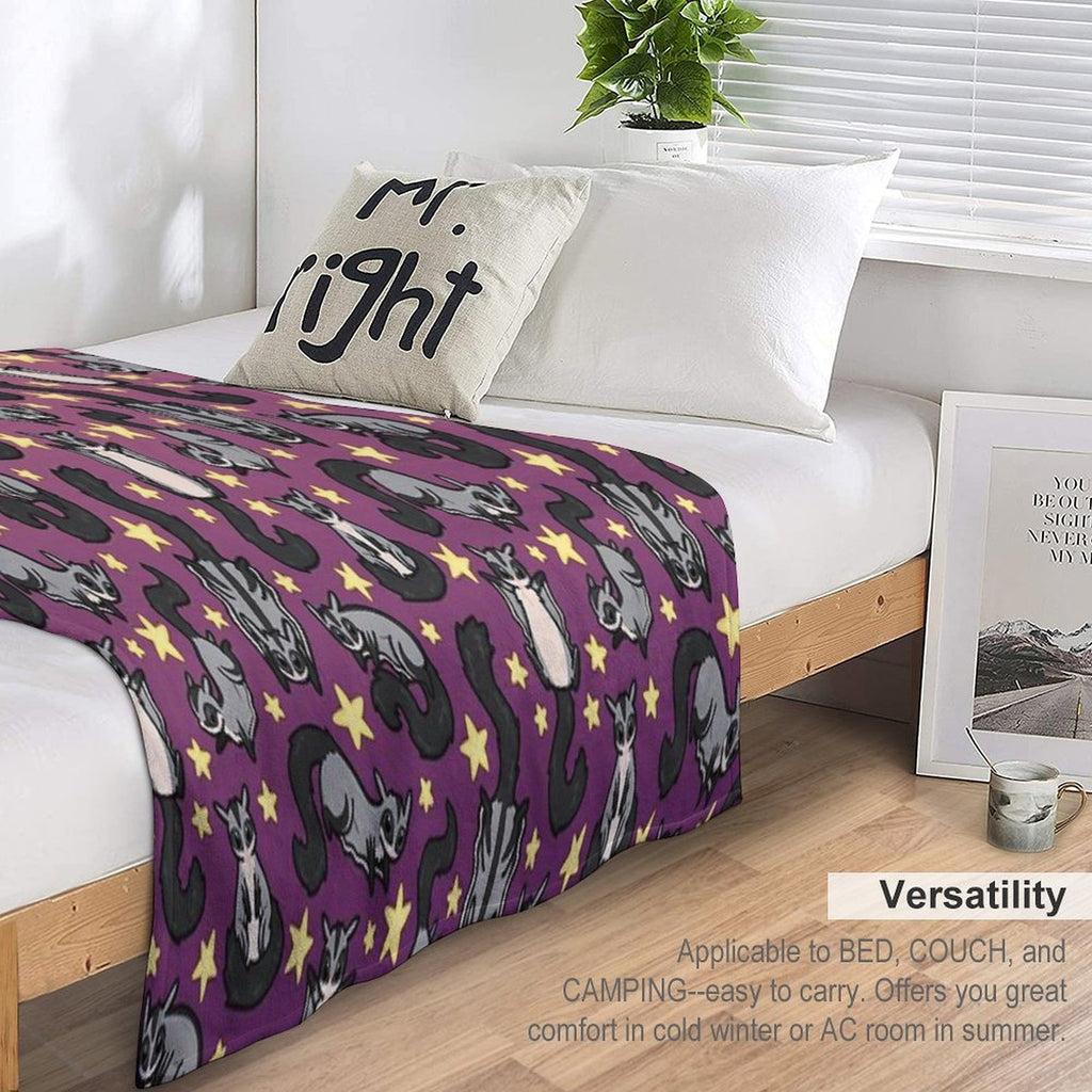 Sugar Glider Pattern Eco-conscious Throw Blanket