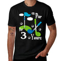 Kids 3 Year Old Golf Birthday Party Gift for Boy Girl  Tagless Design T-Shirt