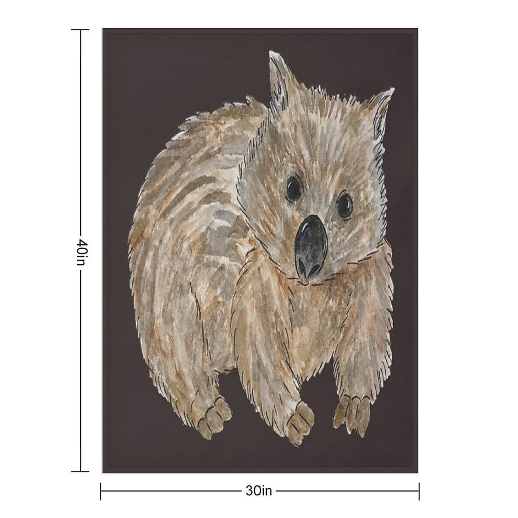 Wombat - Australian Animal Painting Shrink-resistant Throw Blanket