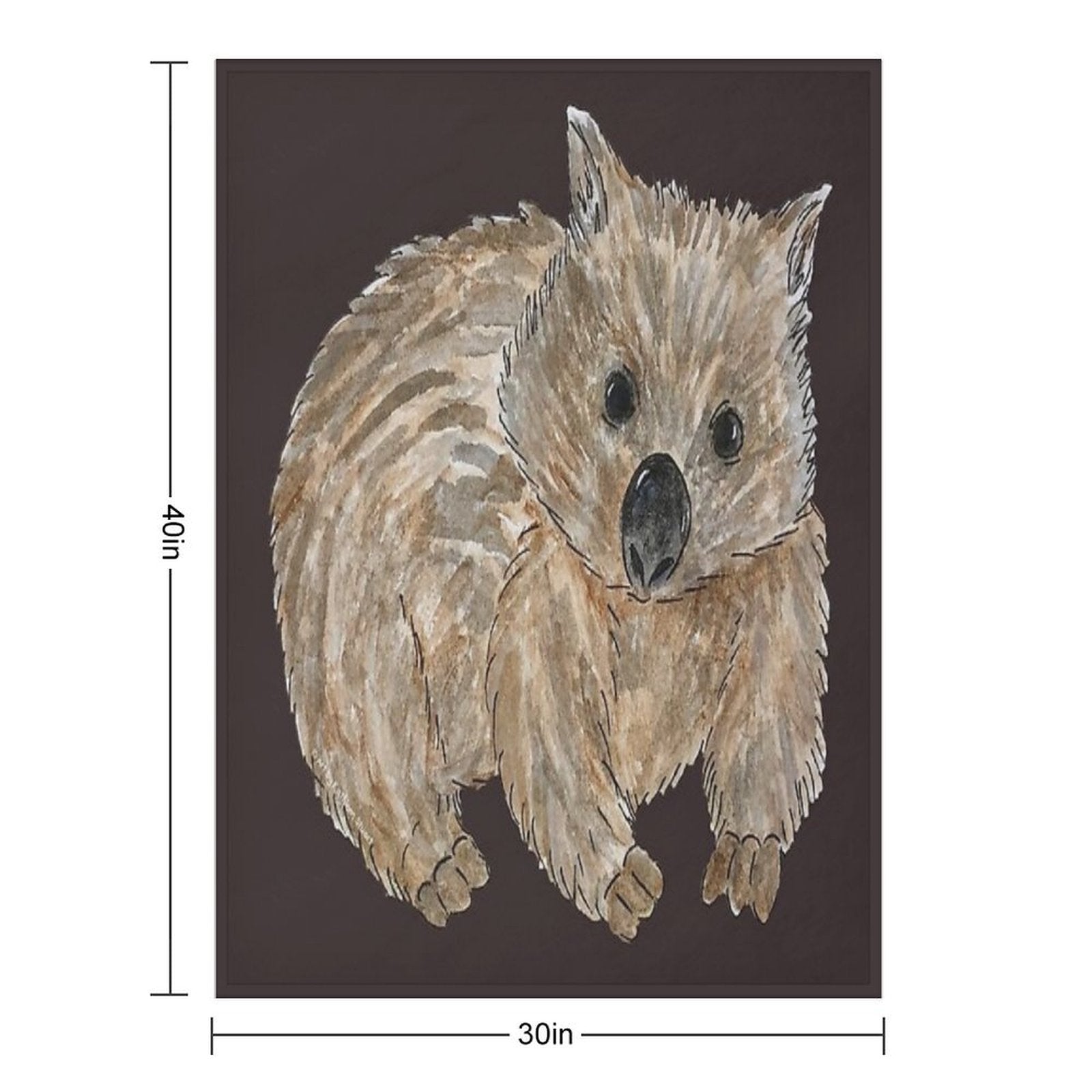 Wombat - Australian Animal Painting Shrink-resistant Throw Blanket