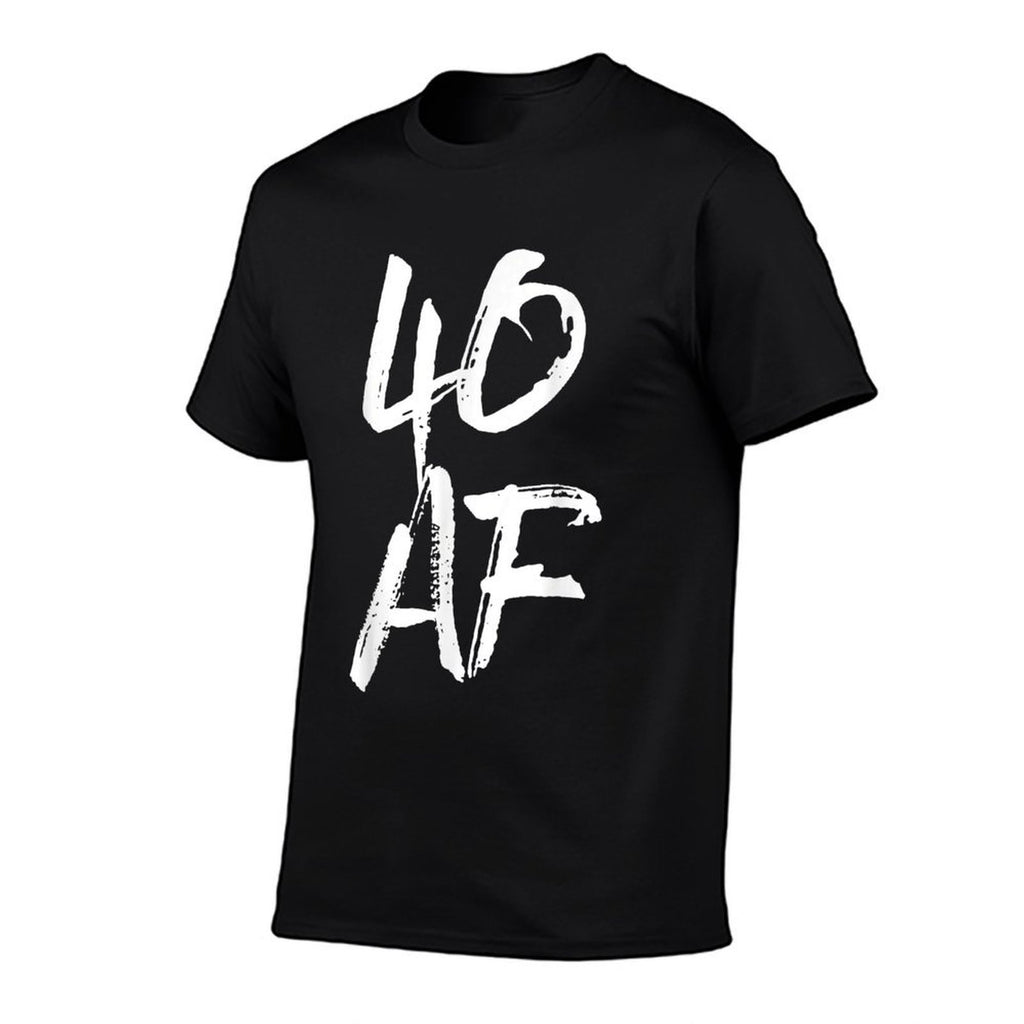 40 AF T, 40th Birthday, Gifts, AF  Ribbed Collar T-Shirt