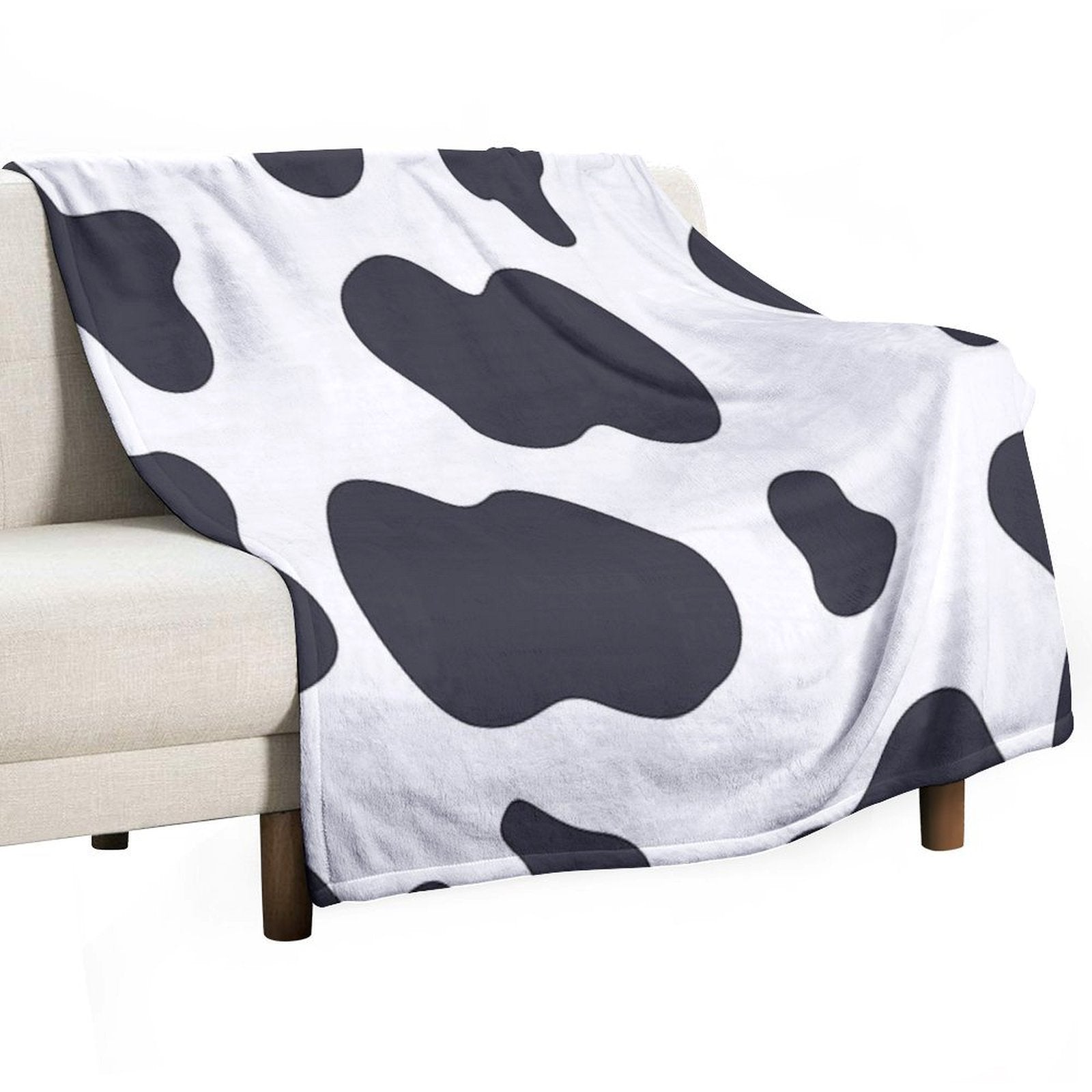 Cute Cow Pattern Animal Print Cow Spots Skin Cow Lover Lightweight Throw Blanket