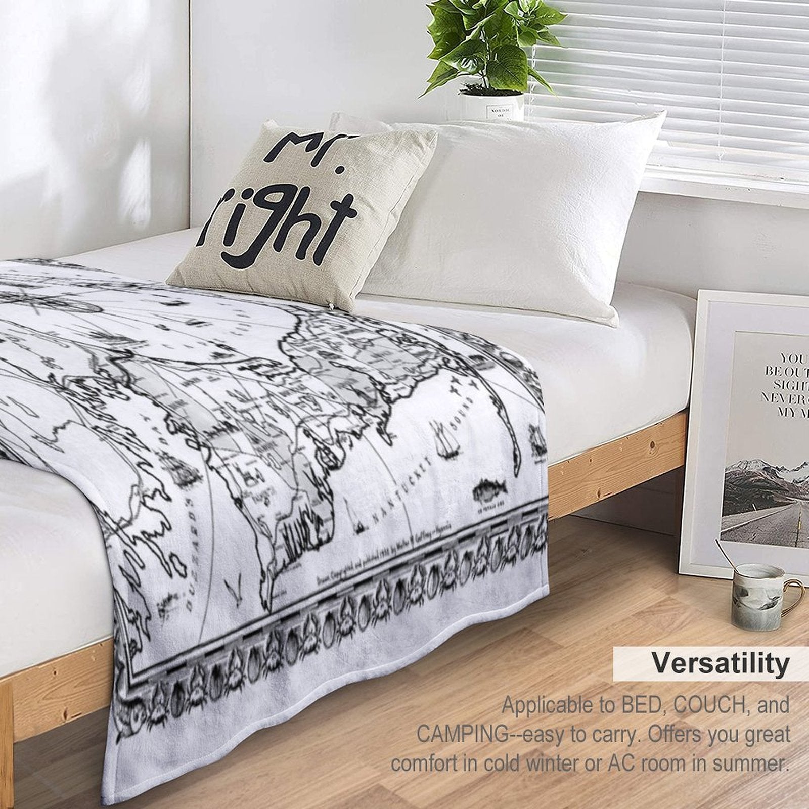 Vintage Map of Cape Cod BW All-season Throw Blanket