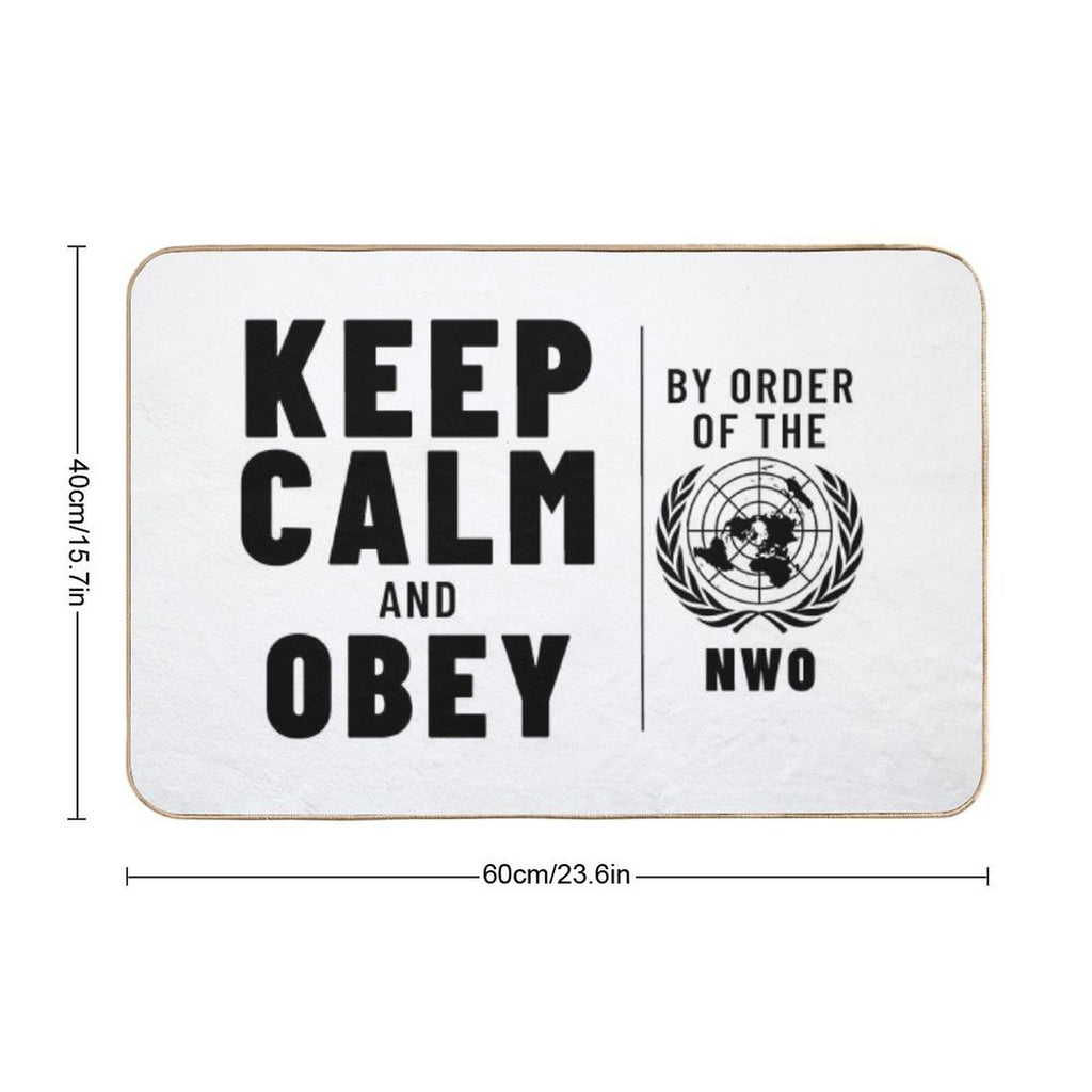 KEEP CALM AND OBEY NWO OBEY Inspired by The Movie THEY LIVE Starring Roddy Piper  Easy To Clean Bath Mat