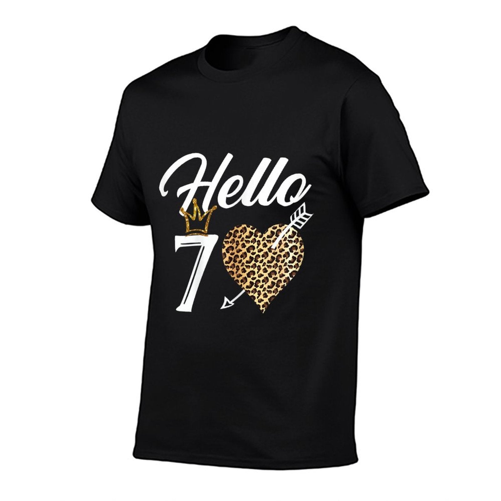 Womens 70th Birthday Shirt Hello 70 with Crown  Ribbed Collar T-Shirt