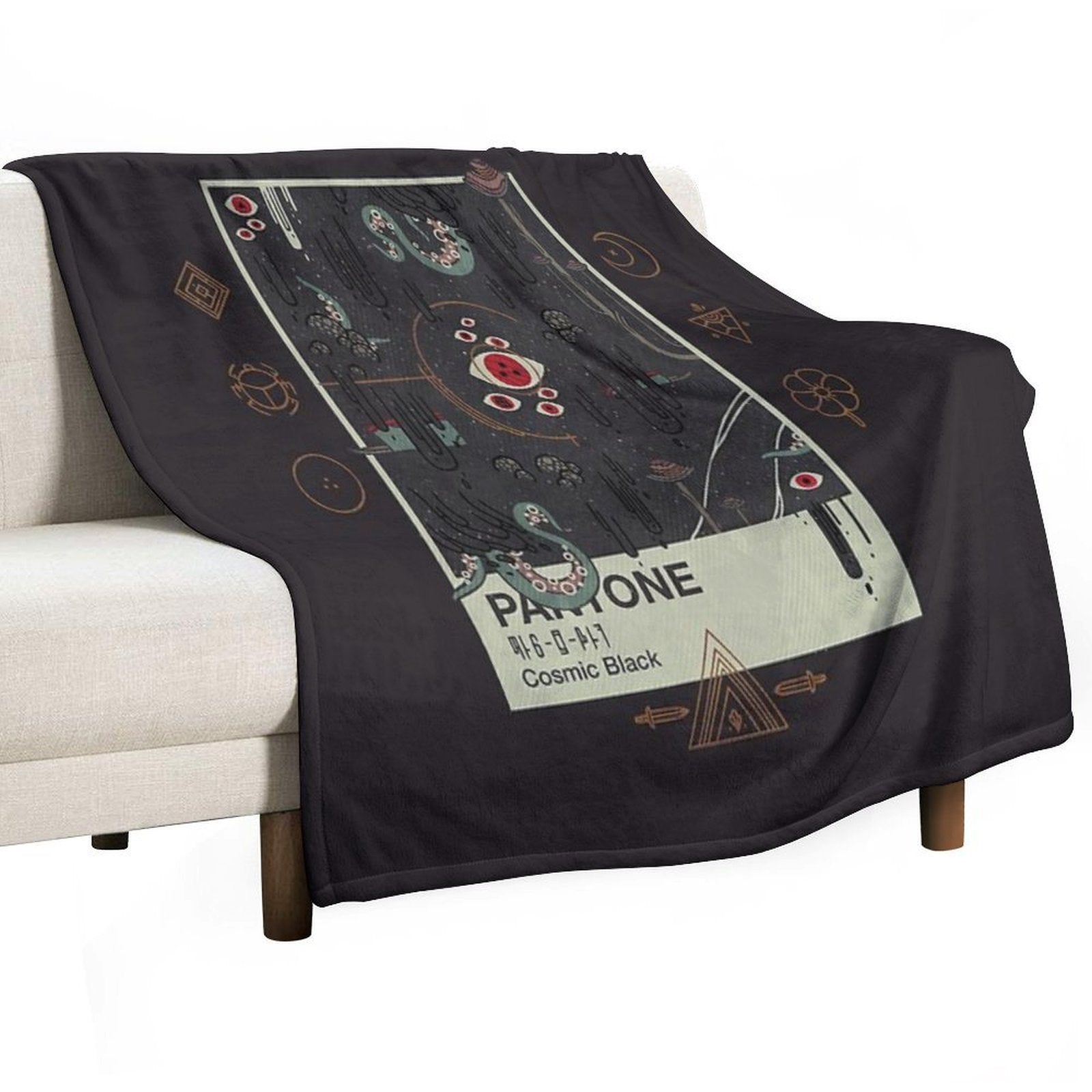 Cosmic Black Sustainable Throw Blanket