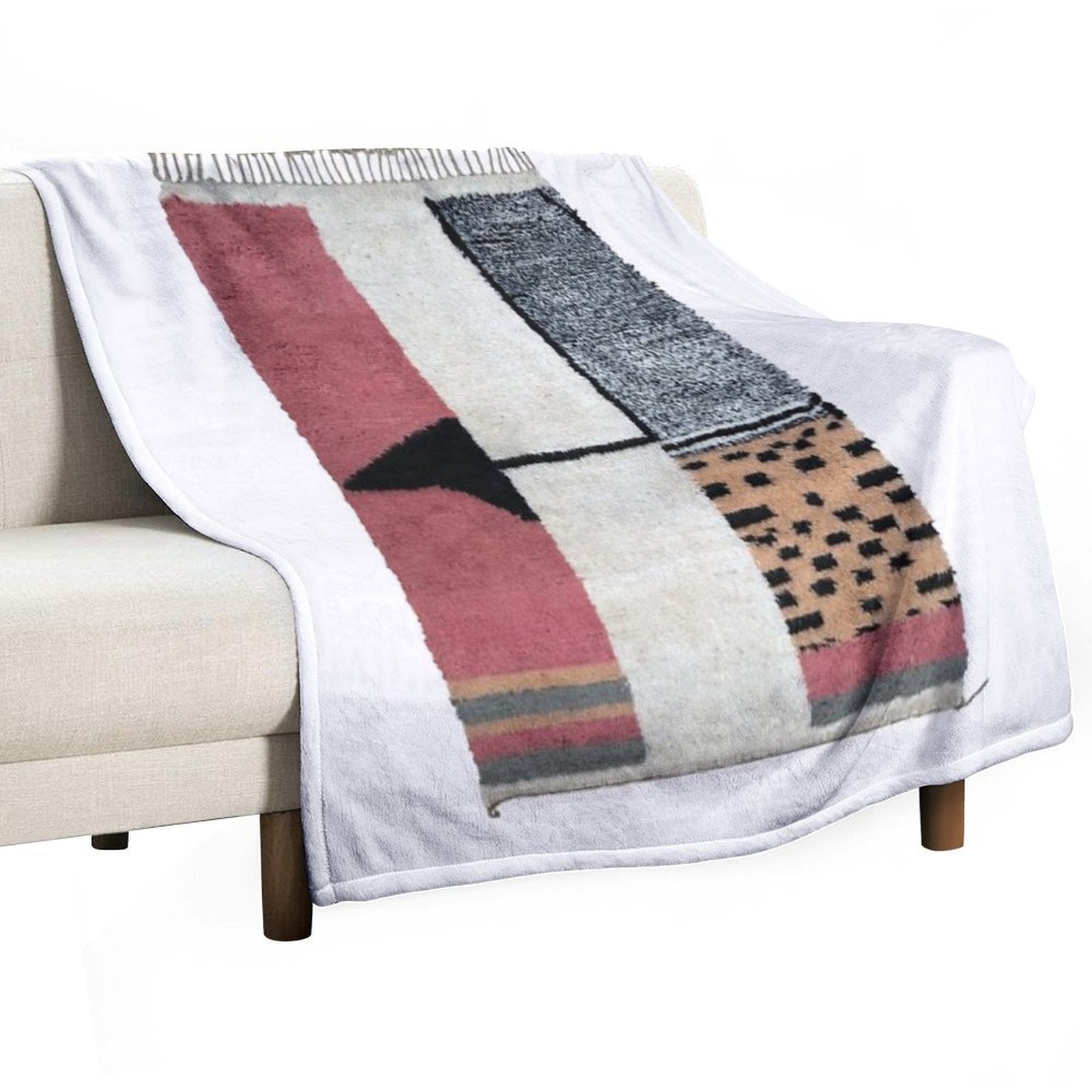 Traditional Farmhouse Rustic  Style Artwork Cactus Sabra Rug-handmade Silk  Boho Old Gift-ready Throw Blanket