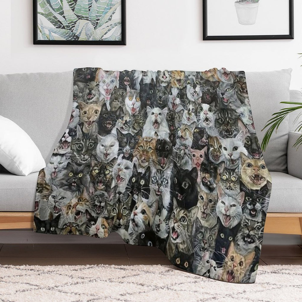 Cat You Can See Sustainable Throw Blanket