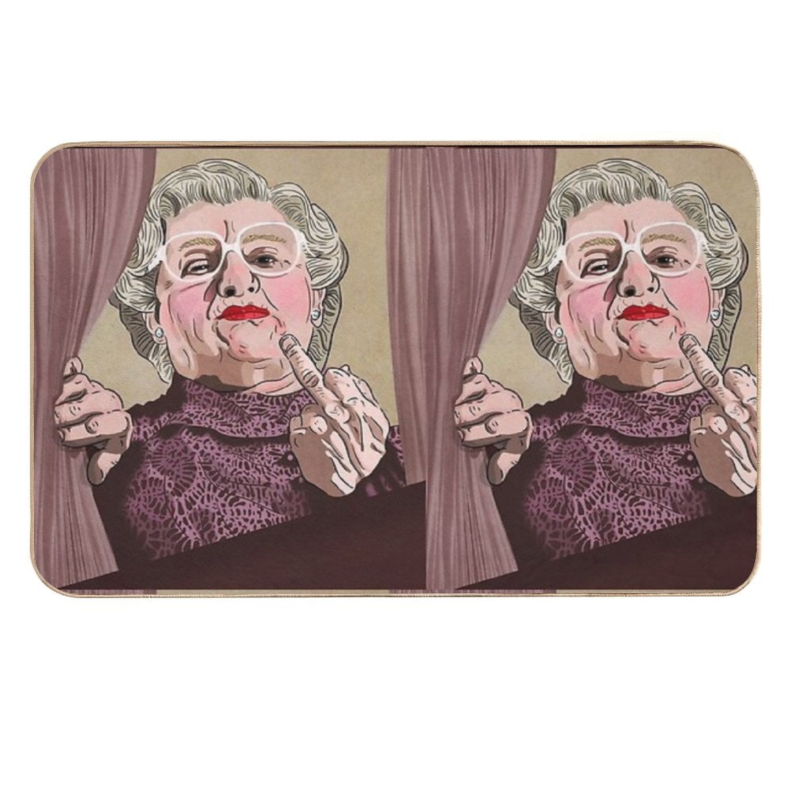 Mrs Doubtfire Middle Finger - Illustration - Robin Williams - Film  Easy To Clean Bath Mat