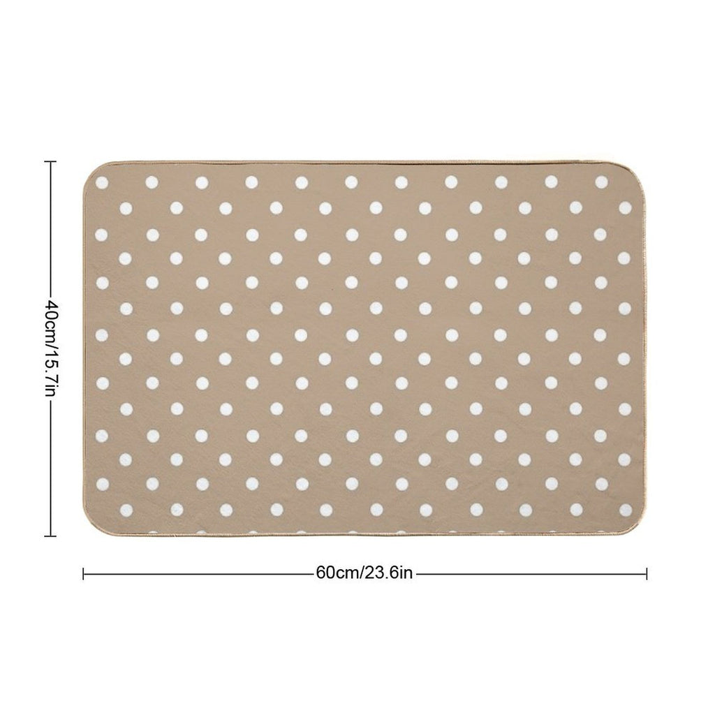 Polka Dot,dots,circles,nude,beige Background  Toxin-Free Bath Mat