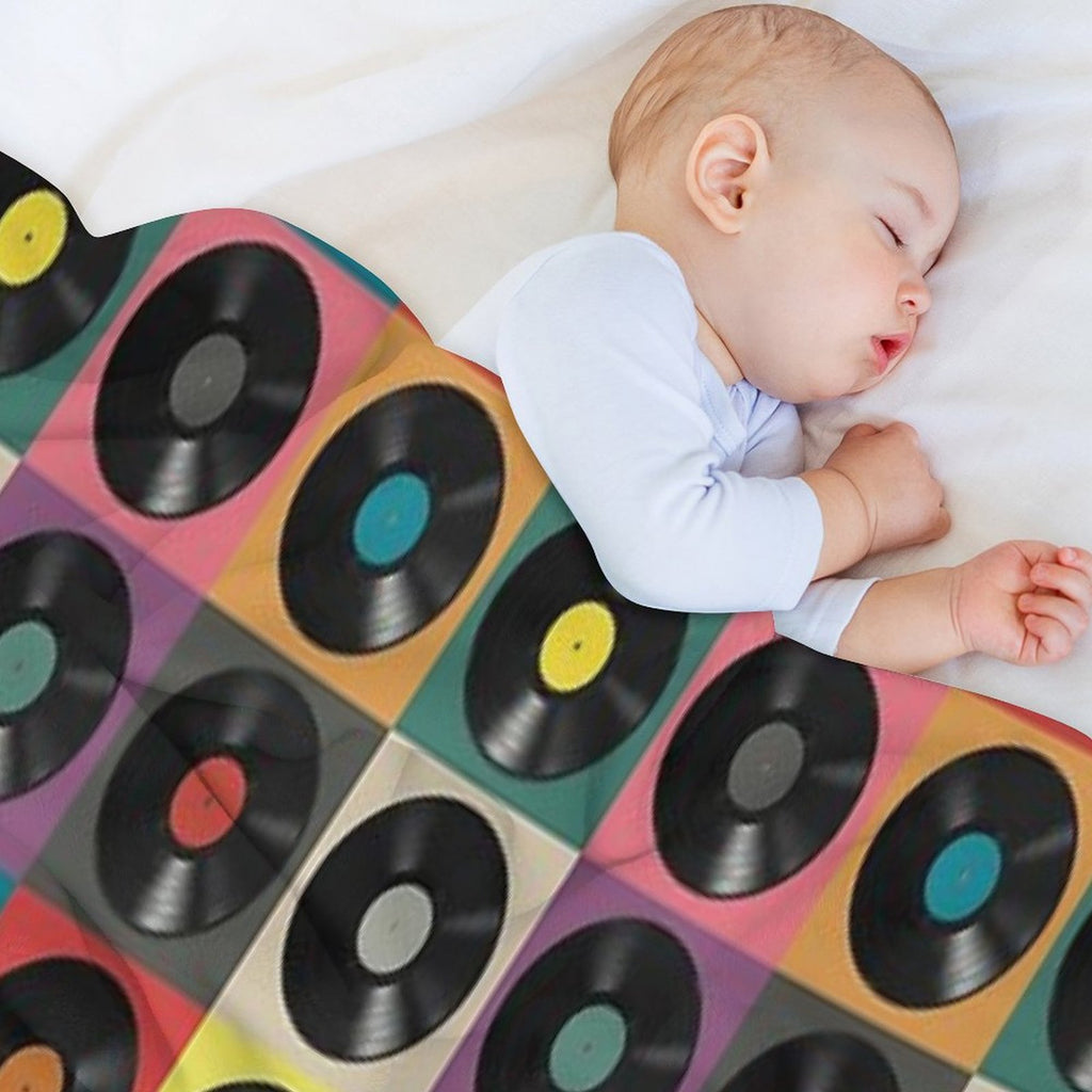 Discjockey Pattern  DJ Music Vinyl Turntables Travel-friendly Throw Blanket
