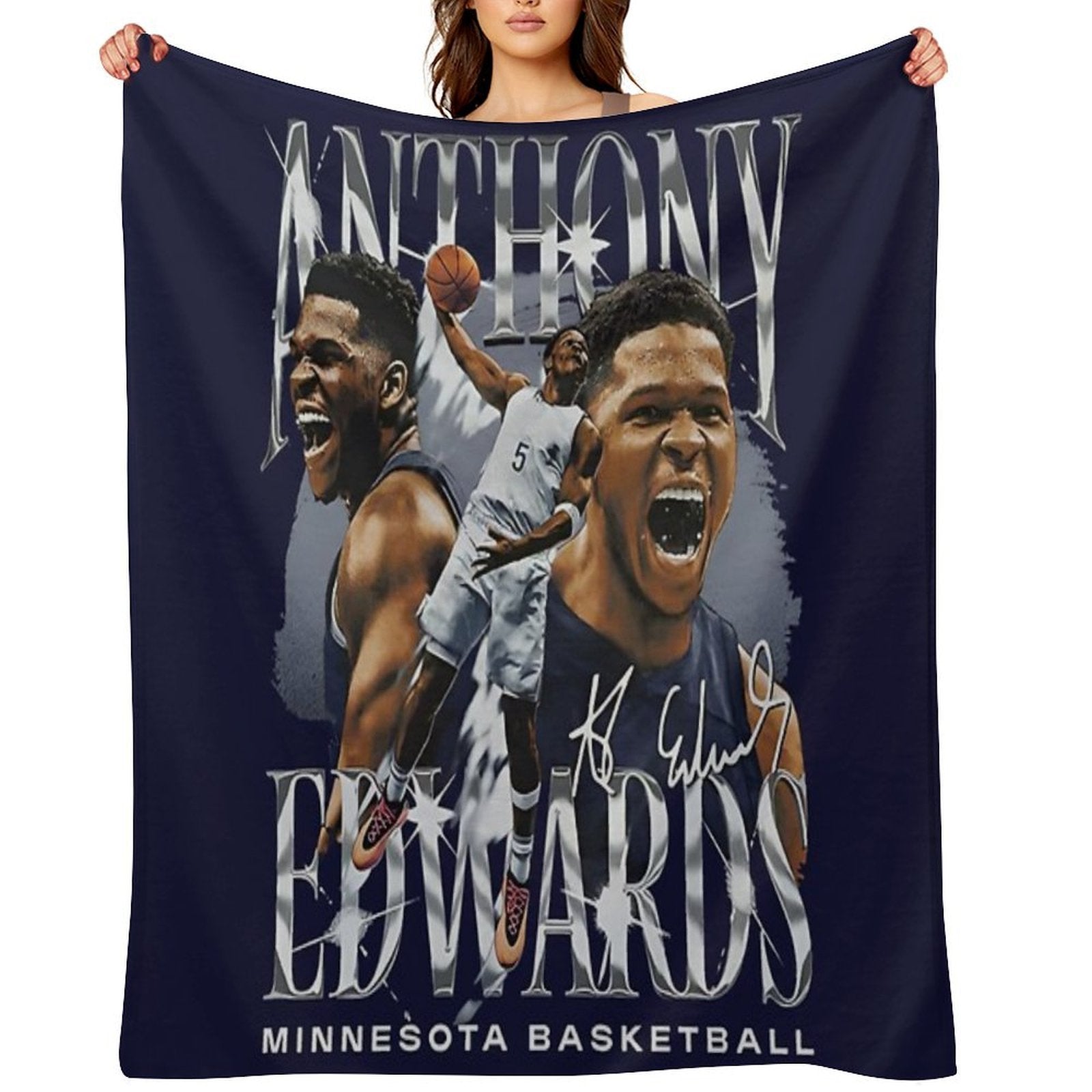 Anthony Edwards Travel-friendly Throw Blanket